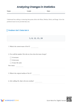 Printable Mean, Median, & Mode Worksheet | Grade 6 Math