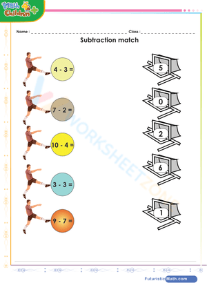 Subtraction Matching Exercise