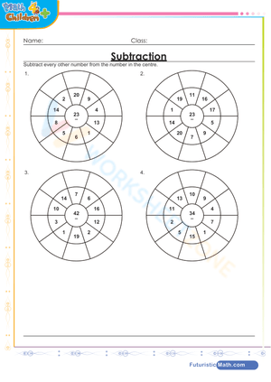 Subtraction Circle Drill Worksheet