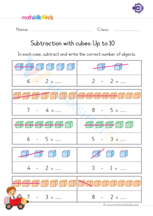 Subtraction with Cubes Worksheet