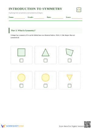 Printable Symmetry Worksheet | Grade 4 Geometry