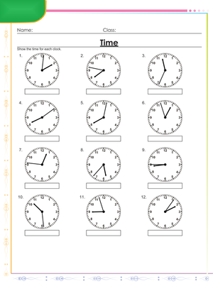 Grade 3 Telling Time — Printable No-Prep Worksheet