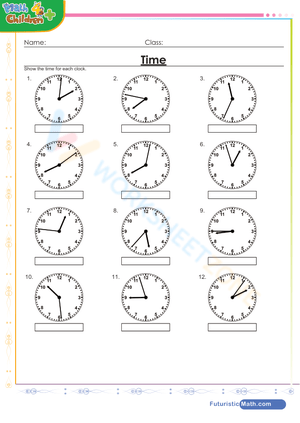 Grade 3 Telling Time — Printable No-Prep Worksheet