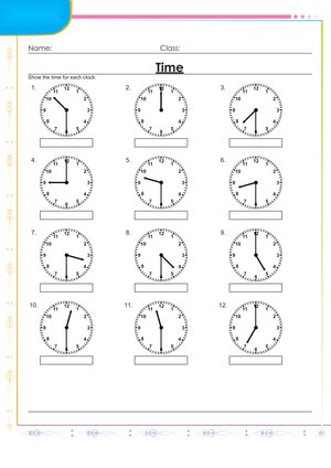 Grade 1 Telling Time — Printable No-Prep Worksheet
