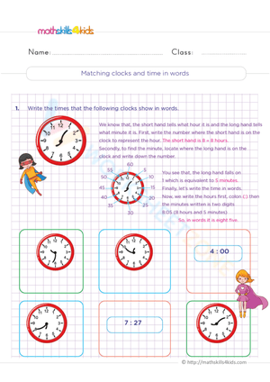 Matching clocks and time in words