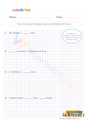Grade 4 Time Conversion — Printable No-Prep Worksheet