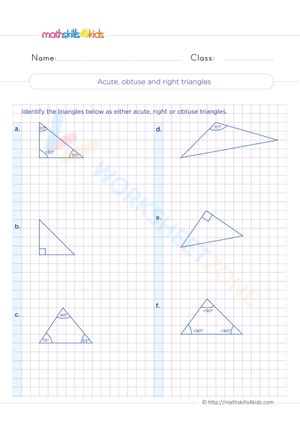Acute, obtuse and right triangles