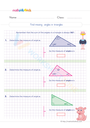 Find missing angles in triangles