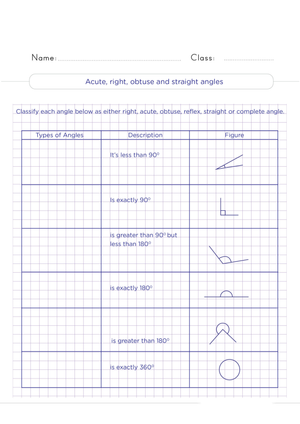 Acute, Right, Obtuse, and Straight Angles