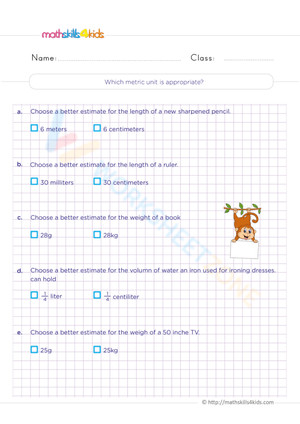 Which metric unit is appropriate?