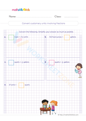 Convert customary units involving fractions