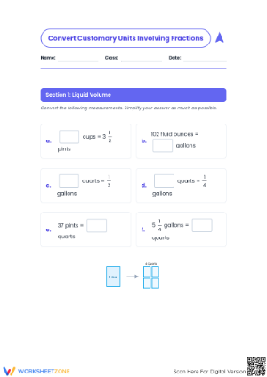 Printable Converting Units Worksheet | Grade 5 Math