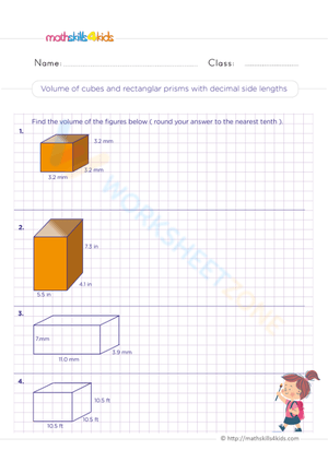 Volume of cubes and rectanglar prisms with decimal side lengths