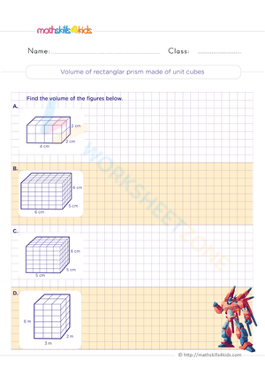 Volume of rectanglar prism made of unit cubes