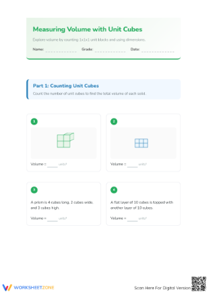Printable Volume of Cubes Worksheet | Grade 5 Math