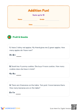 Grade 2 Addition Word Problems — Printable No-Prep Worksheet
