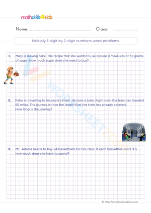 Multiplying 1-Digit by 2-Digit Word Problems