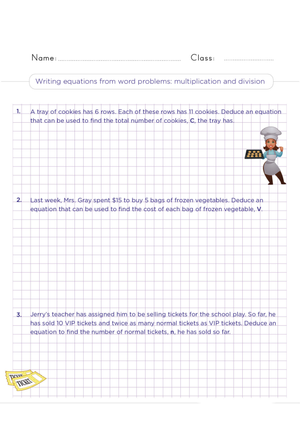 Writing Equations from Multiplication and Division Word Problems