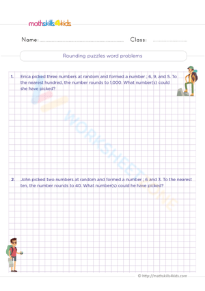 Rounding puzzles word problems