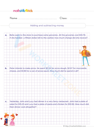 Adding and Subtracting Money Word Problems