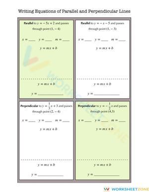Equations of Parallel and Perpendicular Lines Practice
