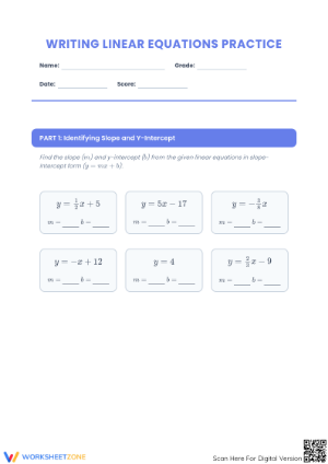 Printable Linear Equations Practice | Grade 8 Algebra