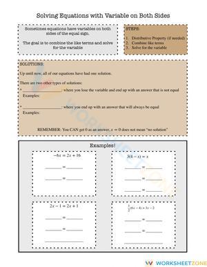 Solving Equations with Variables on Both Sides