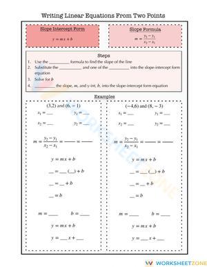 Writing Equations Given Two Points Notes
