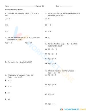 A.12B Evaluate Function