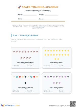 Printable Estimation Worksheet | Grade 3 Math