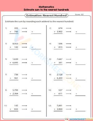 Estimating sum to the nearest hundreds