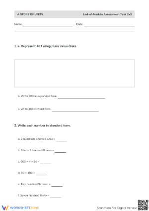 CCSS.MATH.2.NBT.A.3 Worksheet: Place Value — Grade 2 Aligned
