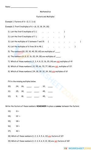Factors and Multiples