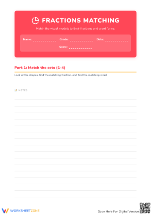 Printable Fractions Worksheet | Grade 3 Math