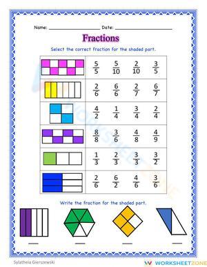Fractions Practice Worksheet