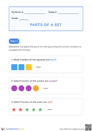 Grade 2 Fractions — Printable No-Prep Worksheet