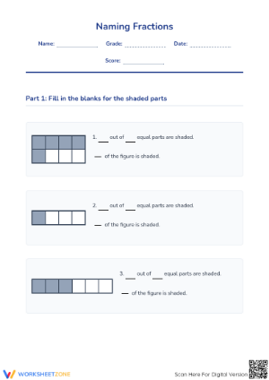 Printable Fractions Worksheet | Grade 3 Math