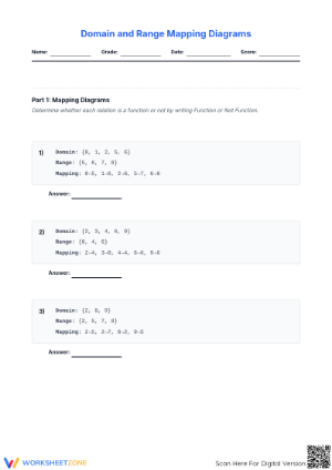 Printable Relations & Functions Worksheet | Grade 10 Math