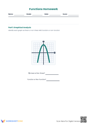 Grade 8 Functions — Printable No-Prep Worksheet