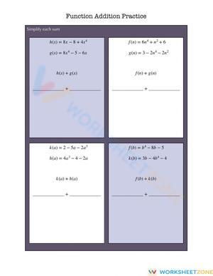 Function Addition Practice: Combining Functions