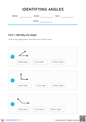 4.G.A.1 Worksheet: Identifying Angles — Grade 4 Aligned