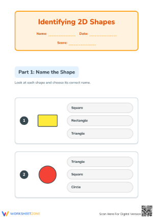 Grade 2 2D Shapes — Printable No-Prep Worksheet