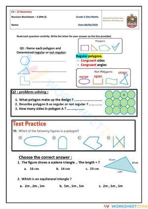 Revision Worksheet-3 on ch-12