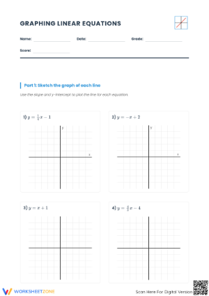 Essential Graphing Linear Equations Worksheet | Grade 8-12