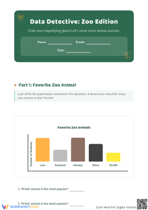 Grade 1 Bar Graphs — Printable No-Prep Worksheet