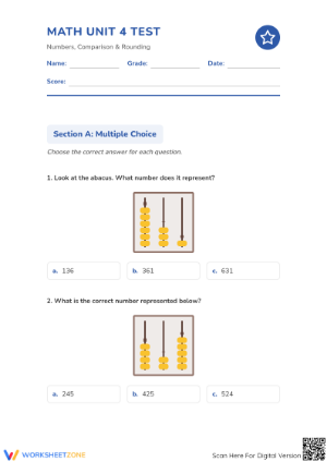 3.NBT.A.2 Complete Unit Test: Grade 3 Math Aligned