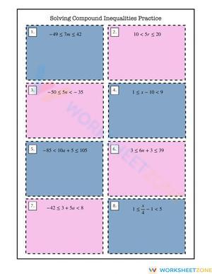 Solving Compound Inequalities Practice