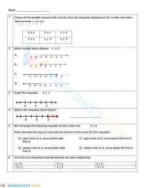 Graphing Inequalities Practice