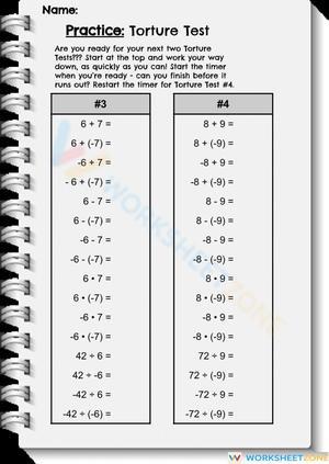 Practice All Operations on Integers