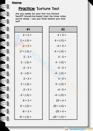 All Operations on Integers Practice
